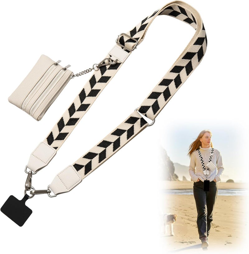 CUEDM Cell Phone Lanyard Crossbody,Adjustable Cell Phone Strap with Wristlet,Clip and Go Strap for Phone with Wallet - Image 1